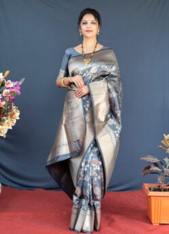 Morpich Colour Thankar  Soft Silk  With Gold Jari Saree