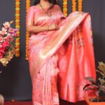 Orange Color Fituri Pure Silk  With Gold Jari Saree