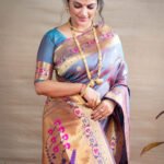 Morpich Color Maharani Soft Silk  With Gold Jari Saree